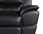 85" Black Leather Sofa With Silver Legs-4