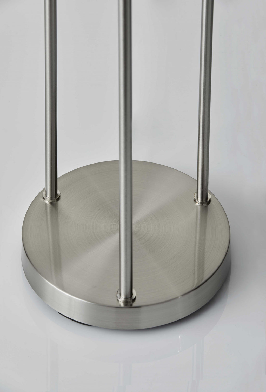 68" Silver Three Light Novelty Floor Lamp With White Linen Cylinder Shade-7