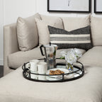 24" Silver Round Metal Indoor Outdoor Tray With Handles-7