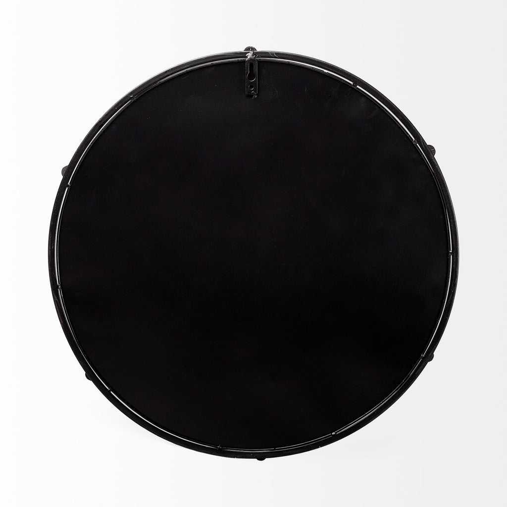 24" Silver Round Metal Indoor Outdoor Tray With Handles-4