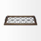 28" Brown Wood Indoor Outdoor Tray With Handles-2