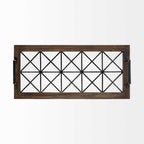 28" Brown Wood Indoor Outdoor Tray With Handles-3