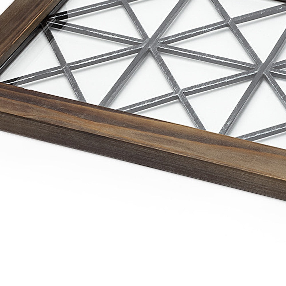 28" Brown Wood Indoor Outdoor Tray With Handles-4
