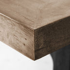 96" Natural And Black Solid Wood And Metal Trestle Base Dining Table-6