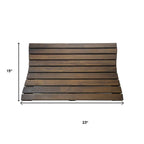 23" Dark Brown Teak Slat Non Slip Bath Mat-7