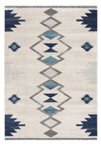 8' X 10' Blue and Ivory Southwestern Area Rug-0