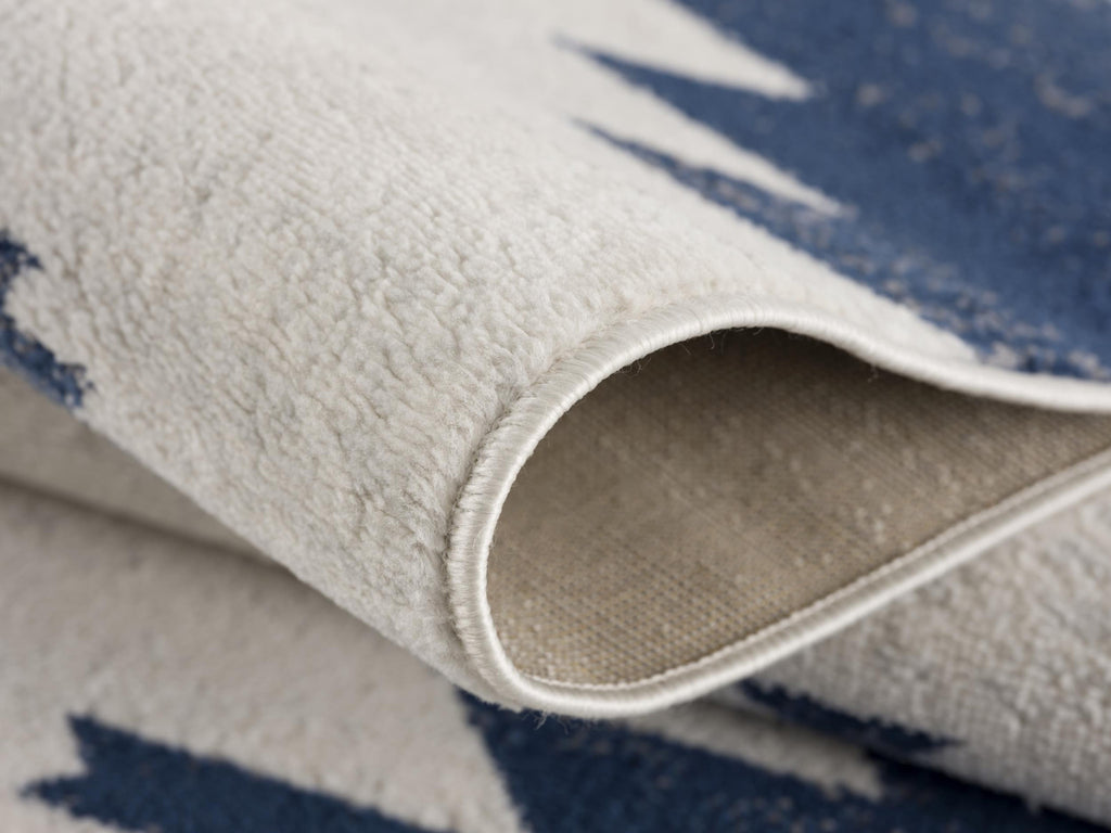8' X 10' Blue and Ivory Southwestern Area Rug-3