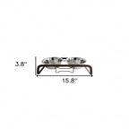 Rustic Elevated 16oz Two Bowl Dog Feeding Station
