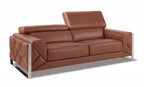 89" Camel Italian Leather Sofa With Silver Legs-2
