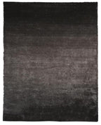 4' X 6' Gray And Black Shag Tufted Handmade Area Rug