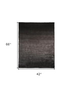 4' X 6' Gray And Black Shag Tufted Handmade Area Rug