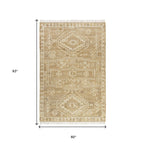 5' X 8' Brown Medallion Hand Woven Area Rug