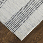 2' X 3' Black and Ivory Abstract Hand Woven Area Rug-4