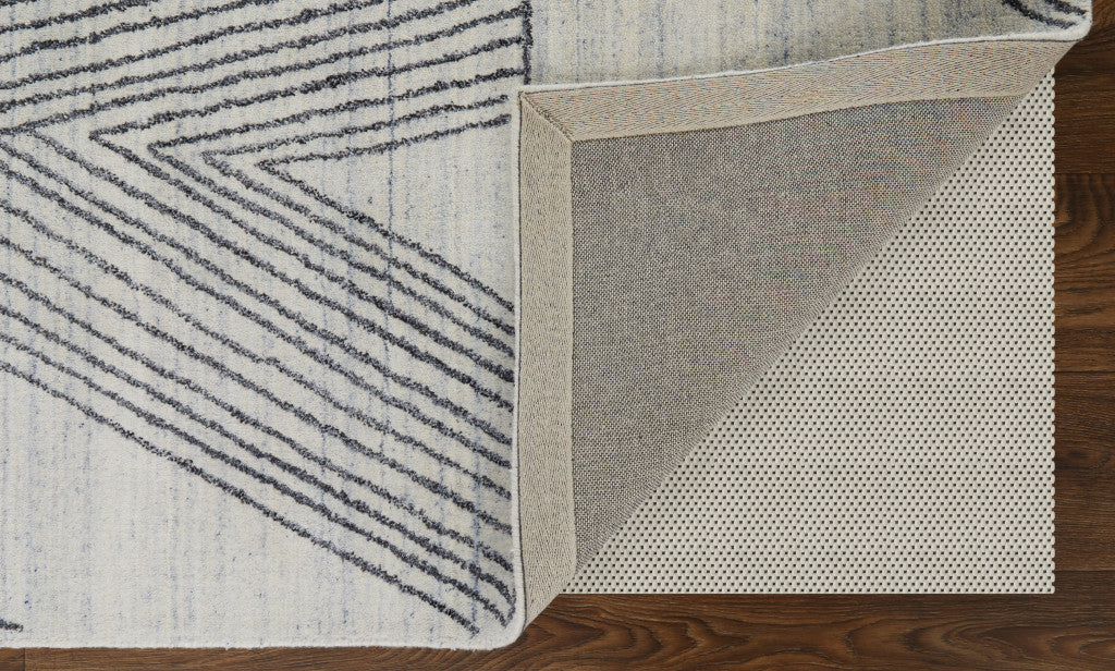 2' X 3' Black and Ivory Abstract Hand Woven Area Rug-5