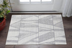 2' X 3' Black and Ivory Abstract Hand Woven Area Rug-0