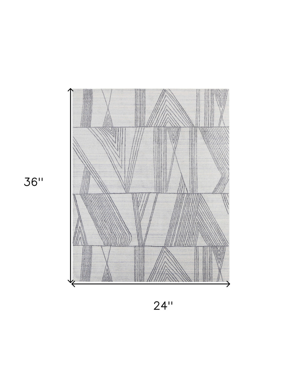 2' X 3' Black and Ivory Abstract Hand Woven Area Rug-2