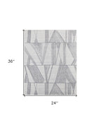 2' X 3' Black and Ivory Abstract Hand Woven Area Rug-2