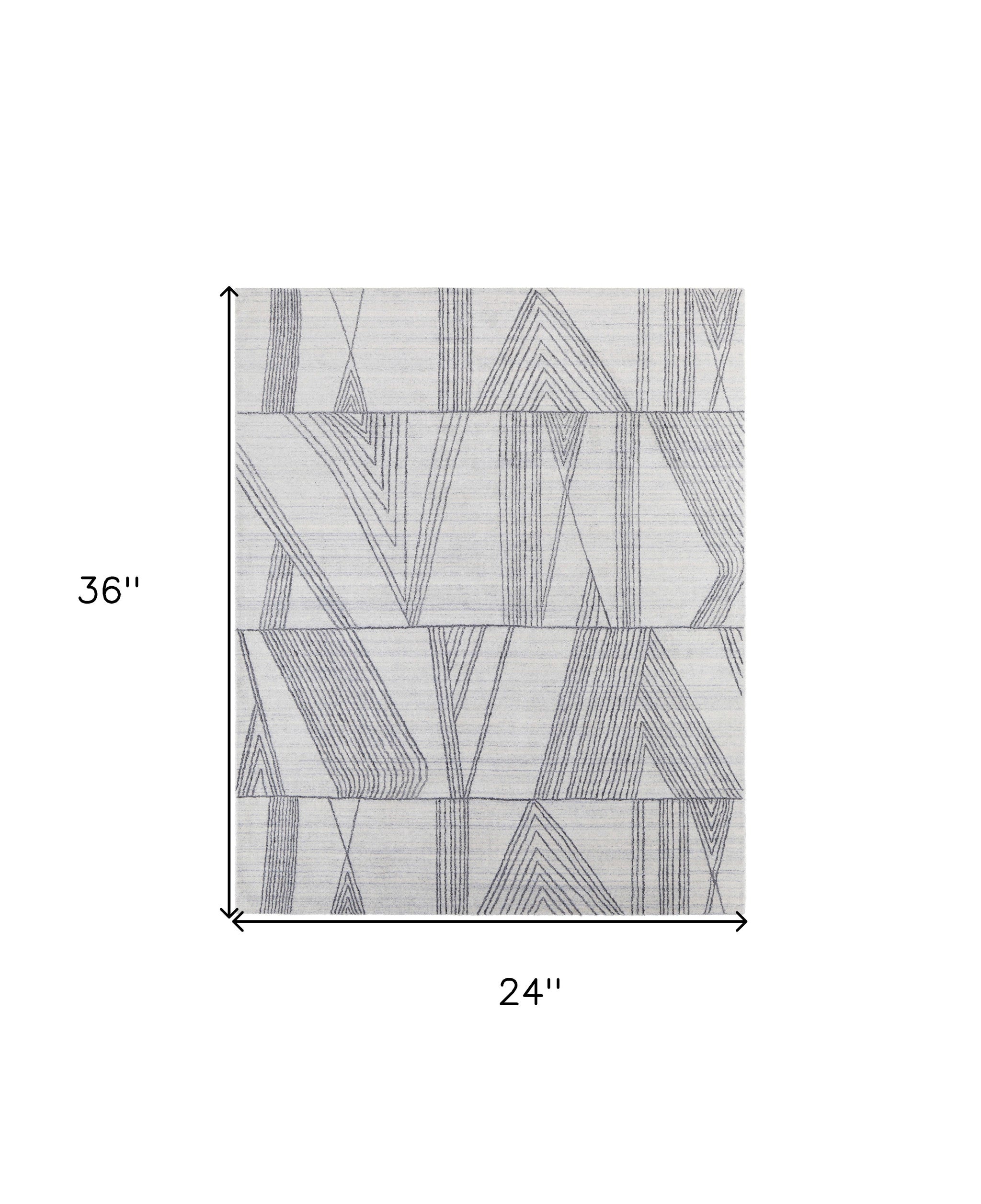 2' X 3' Black and Ivory Abstract Hand Woven Area Rug-2