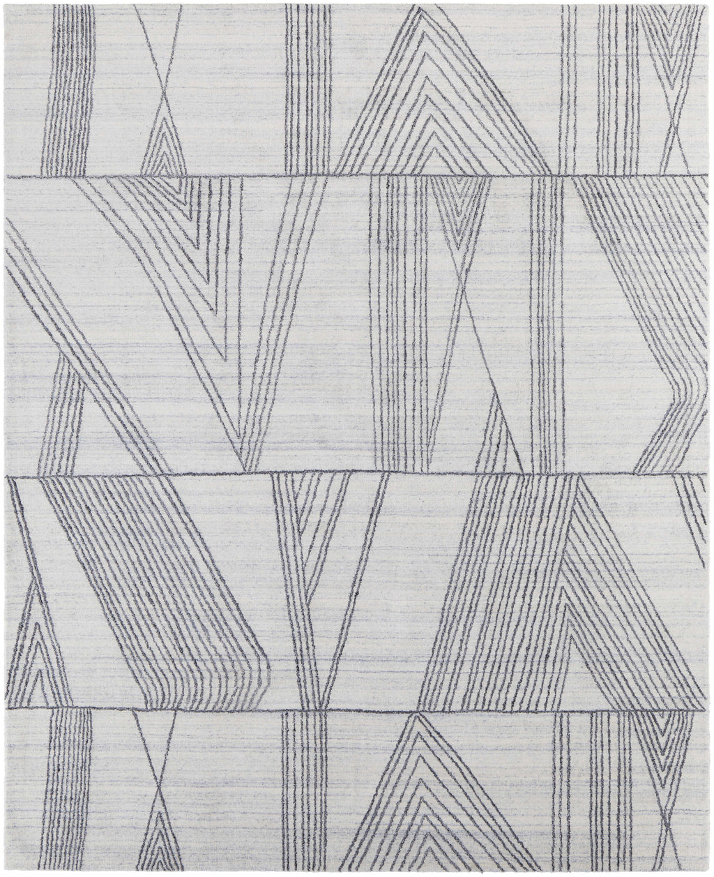 2' X 3' Black and Ivory Abstract Hand Woven Area Rug-1