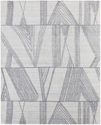 2' X 3' Black and Ivory Abstract Hand Woven Area Rug-1
