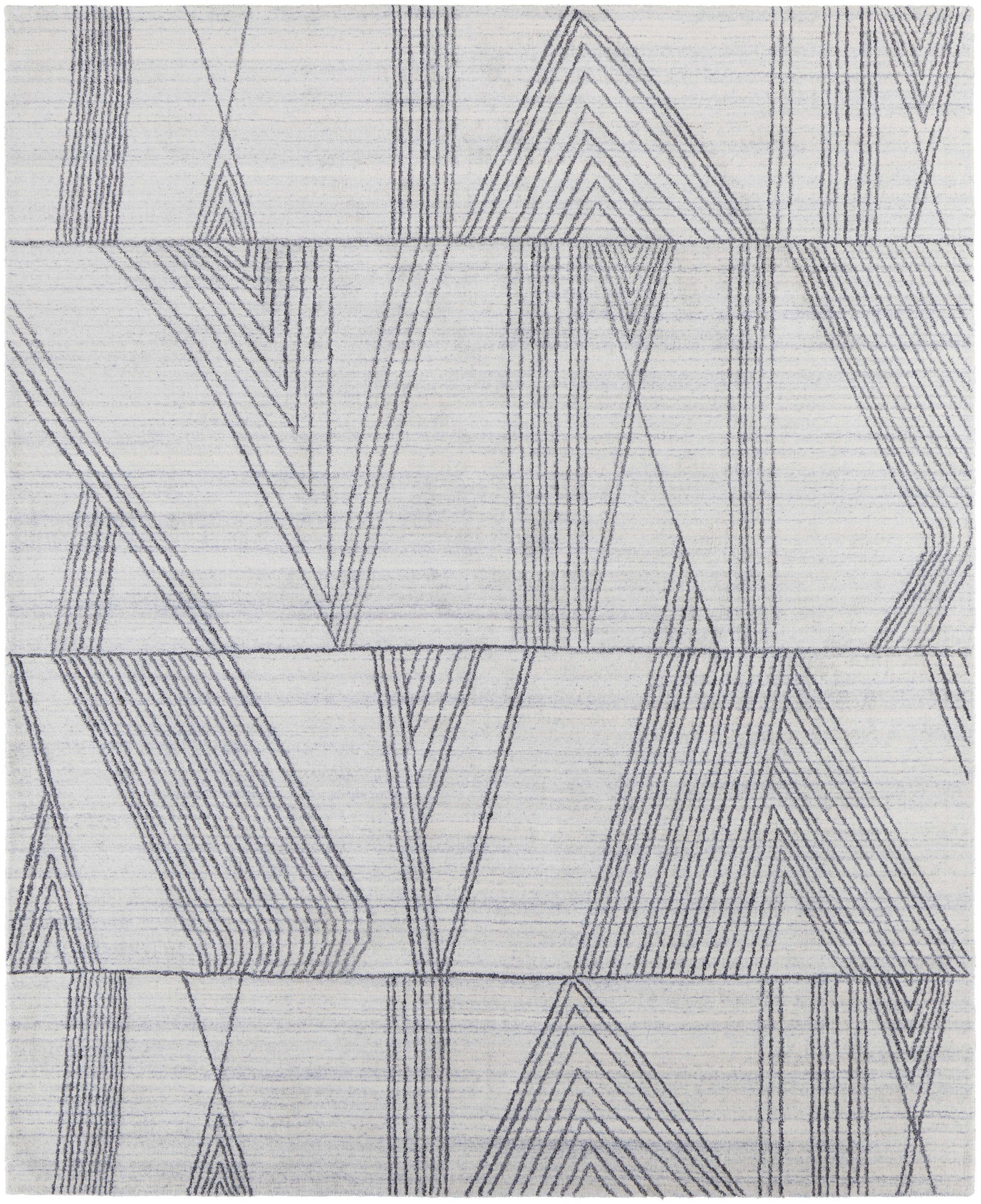 2' X 3' Black and Ivory Abstract Hand Woven Area Rug-1