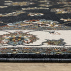 5' X 8' Ivory Oriental Area Rug With Fringe