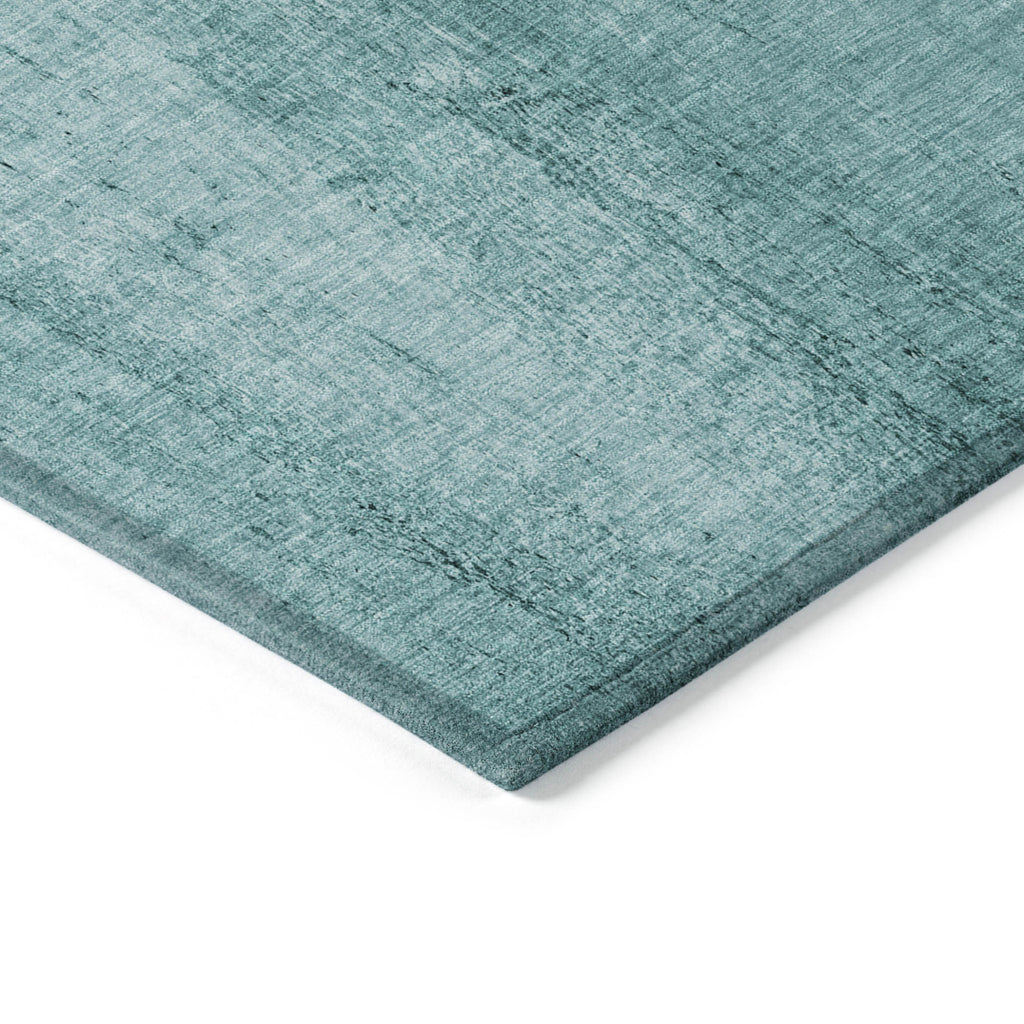 3' X 5' Teal Blue Aqua And Ivory Nautical Washable Indoor Outdoor Area Rug