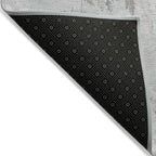 9' X 12' Gray Charcoal And Silver Floral Washable Indoor Outdoor Area Rug