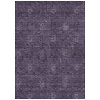 9' X 12' Eggplant And Purple Floral Washable Indoor Outdoor Area Rug