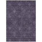 9' X 12' Eggplant And Purple Floral Washable Indoor Outdoor Area Rug