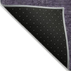 9' X 12' Eggplant And Purple Floral Washable Indoor Outdoor Area Rug