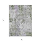 3' X 5' Olive Green And Gray Abstract Washable Indoor Outdoor Area Rug-2