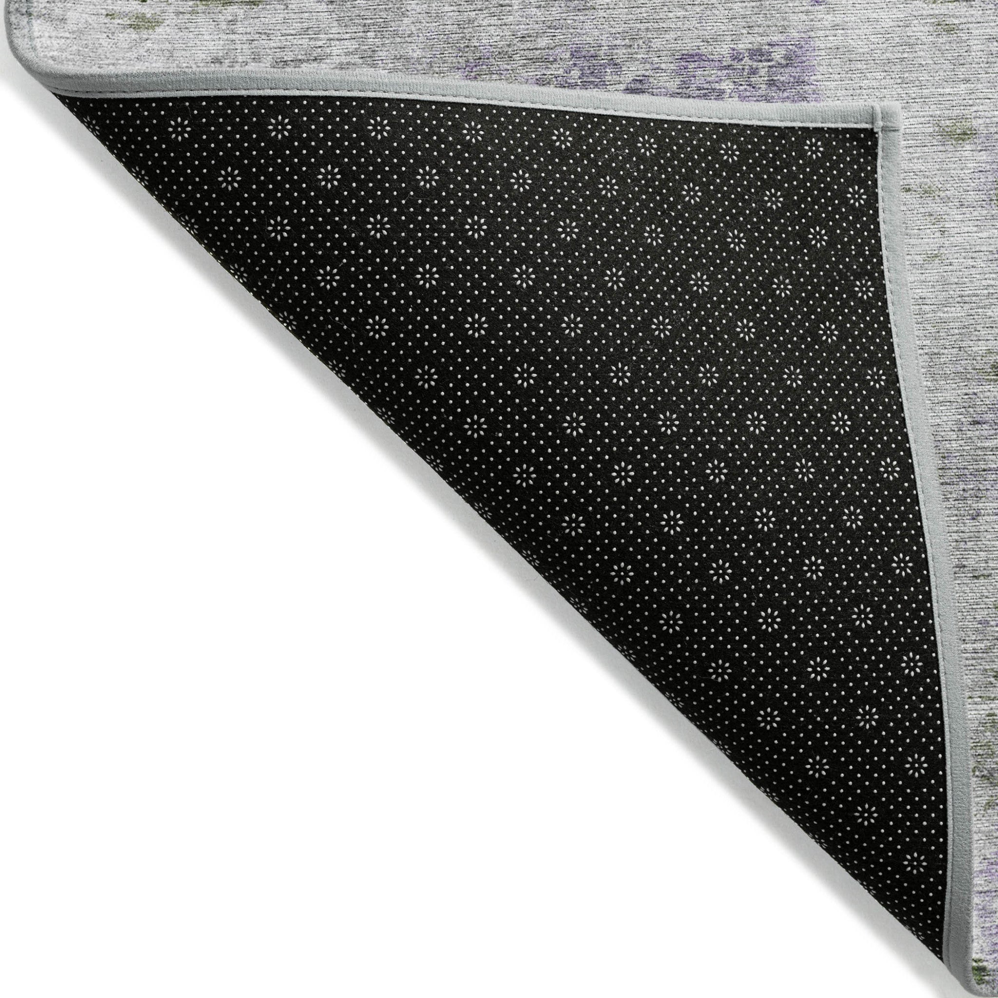 3' X 5' Olive Green And Gray Abstract Washable Indoor Outdoor Area Rug-3