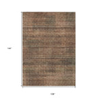 9' X 12' Orange Copper And Brown Striped Washable Indoor Outdoor Area Rug