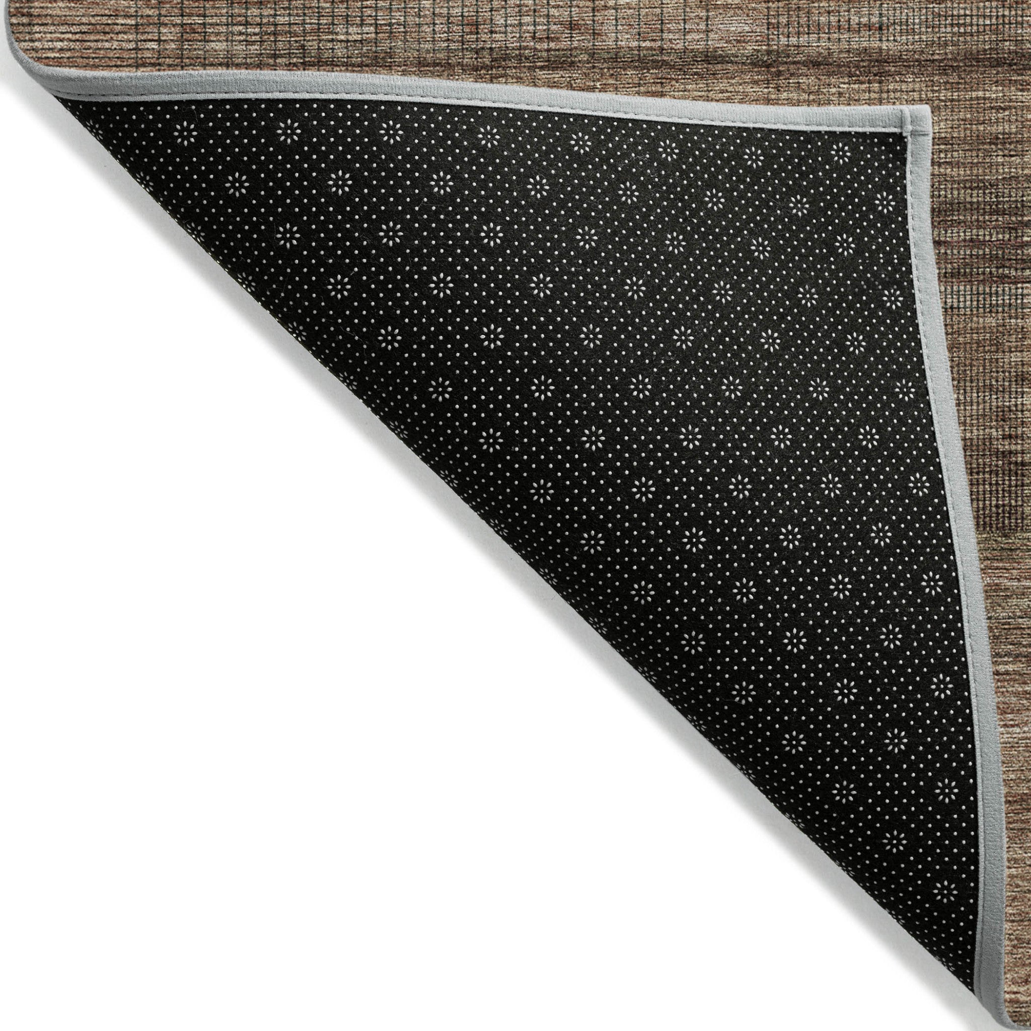 9' X 12' Orange Copper And Brown Striped Washable Indoor Outdoor Area Rug