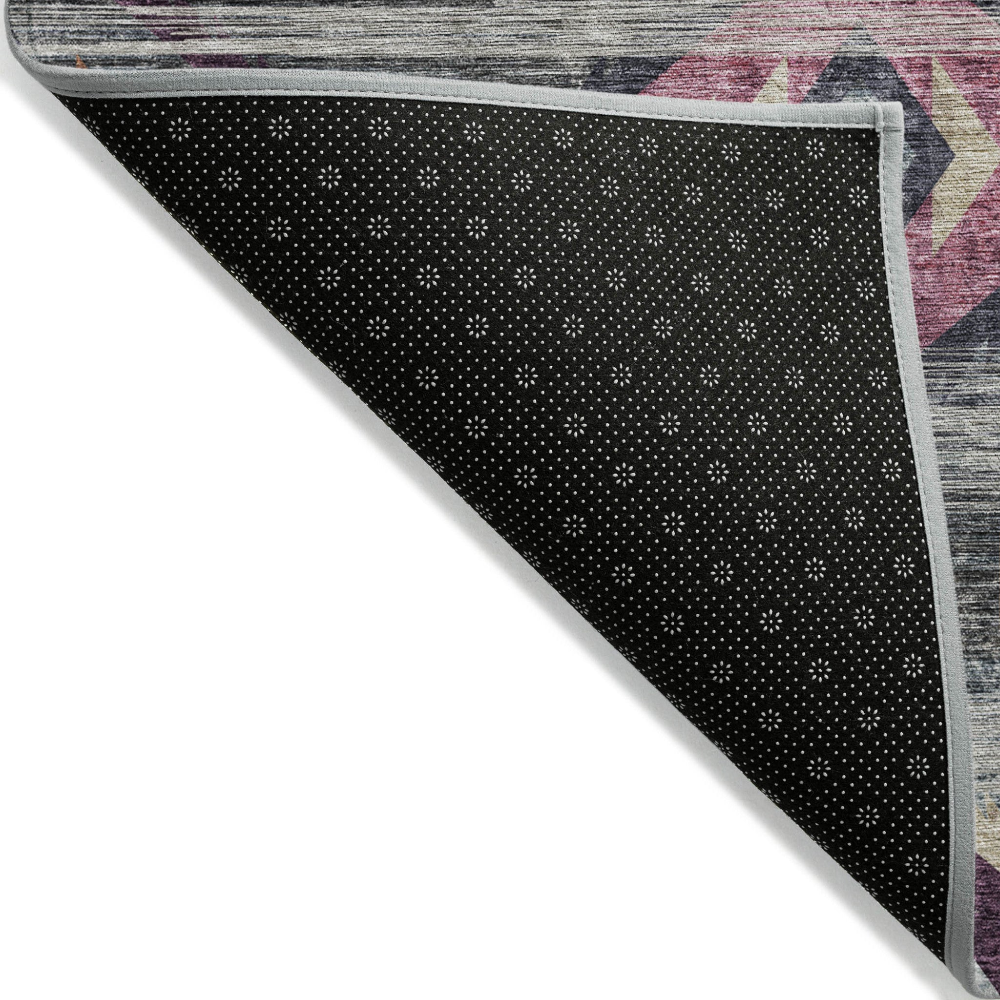 8' X 10' Gray Charcoal And Silver Southwestern Washable Indoor Outdoor Area Rug