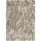 9' X 12' Beige Brown And Ivory Abstract Washable Indoor Outdoor Area Rug