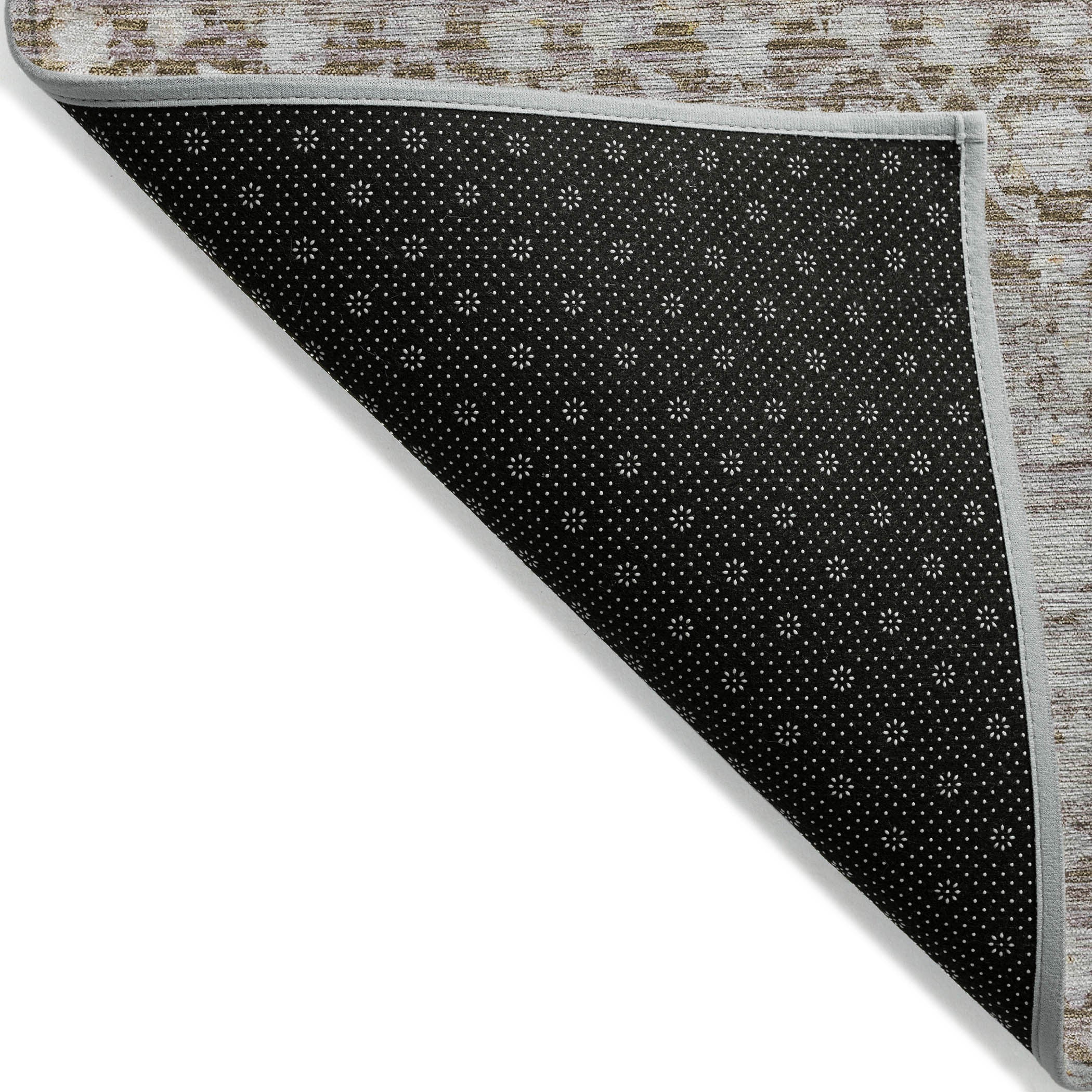 8' Taupe And Beige Round Striped Washable Indoor Outdoor Area Rug