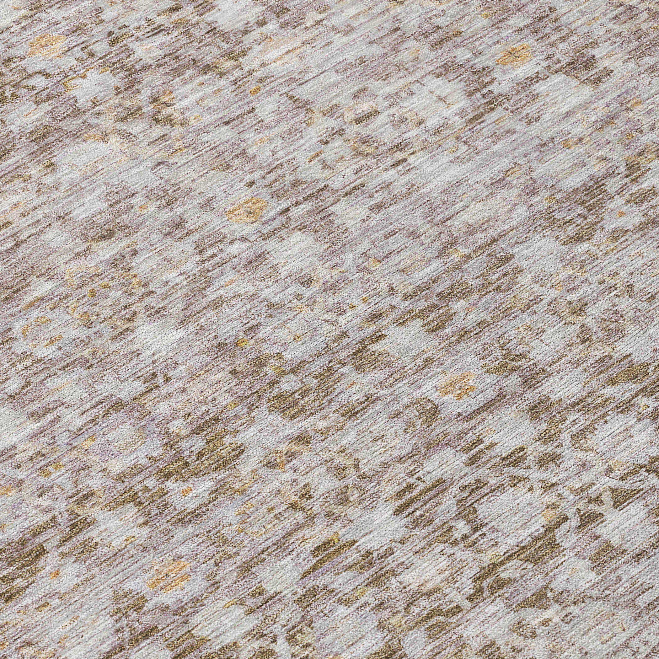 8' Taupe And Beige Round Striped Washable Indoor Outdoor Area Rug