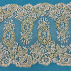 Corded Double Sided Lace Trimming Embroidered on 100% Polyester Net Mesh | Lace USA - 97039W/2-0