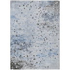 8' X 10' Sky Blue And Gray Abstract Washable Indoor Outdoor Area Rug