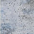 8' X 10' Sky Blue And Gray Abstract Washable Indoor Outdoor Area Rug