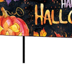 36" Black And Orange Happy Halloween Solid Wood Garden Stake