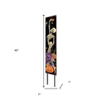 42" Black And White Solid Wood Halloween Skeleton Garden Stake