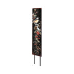 42" Black Red And Green Christmas Chickadee Solid Wood Birds Garden Stake-2