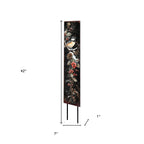 42" Black Red And Green Christmas Chickadee Solid Wood Birds Garden Stake-1