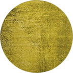 8' Gold And Gray Abstract Washable Round Rug With UV Protection-1