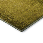 8' Gold And Gray Abstract Washable Round Rug With UV Protection-7