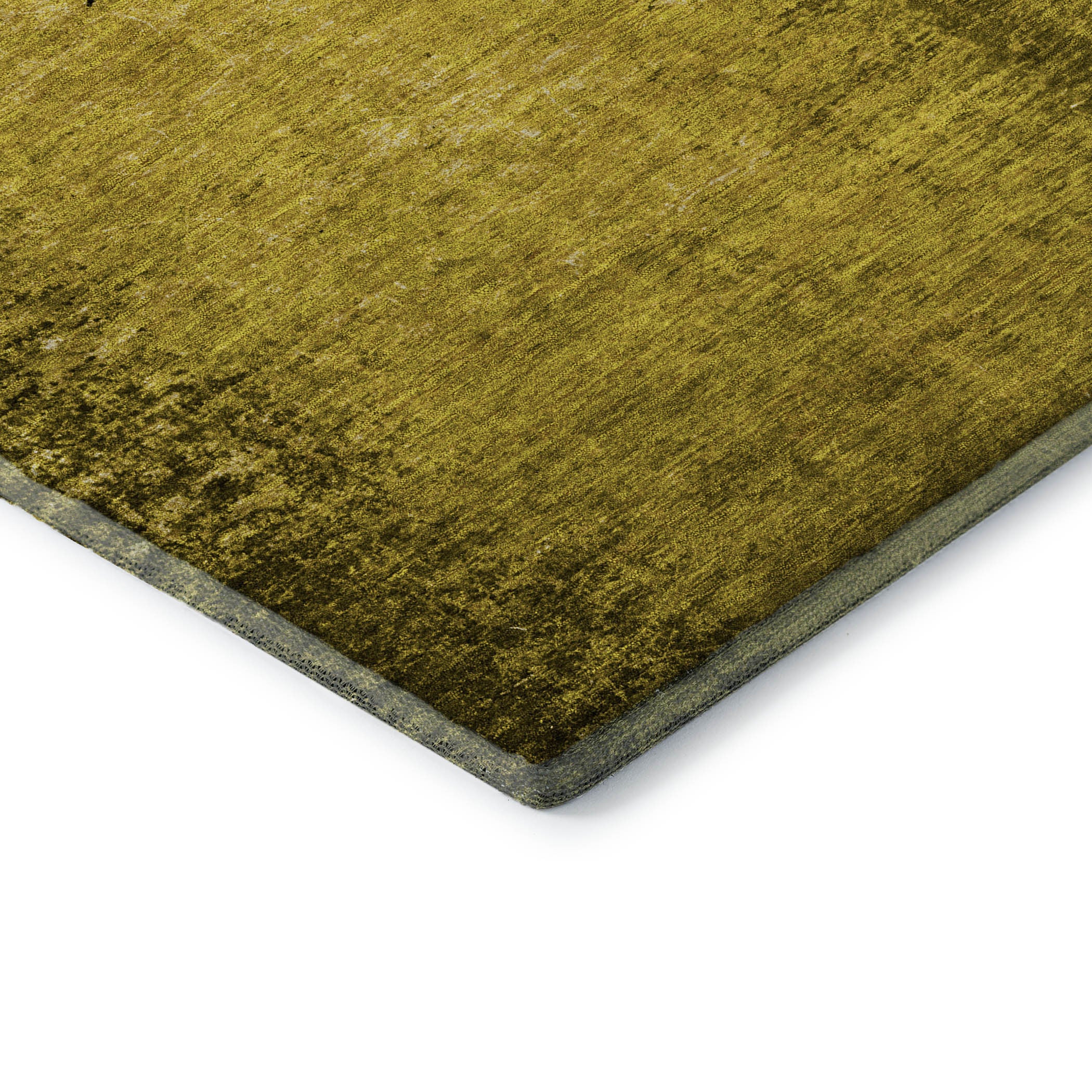 8' Gold And Gray Abstract Washable Round Rug With UV Protection-7