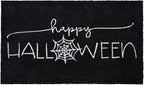 17" X 29" Black And White Halloween Halloween Happy Halloween Outdoor Coir Door Mat